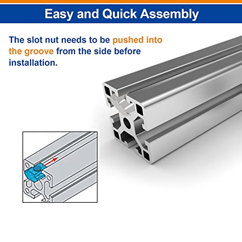 Nutensteine M5, T-Nut Schiene Mit Schrauben, Kohlenstoffstahl Nutenstein für C Profil, Aluprofil, Spannpratzen, Aluschiene, Aluminiumprofil-Extrusionsschlitz 30-Serie