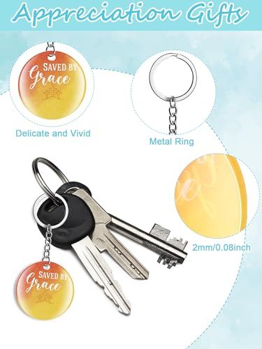 Image of Janmercy 120 Pcs Acrylic Christian Keychain Bulk Floral Bible Verse Keychain Religious Scripture Jewelry Gifts for Women Men