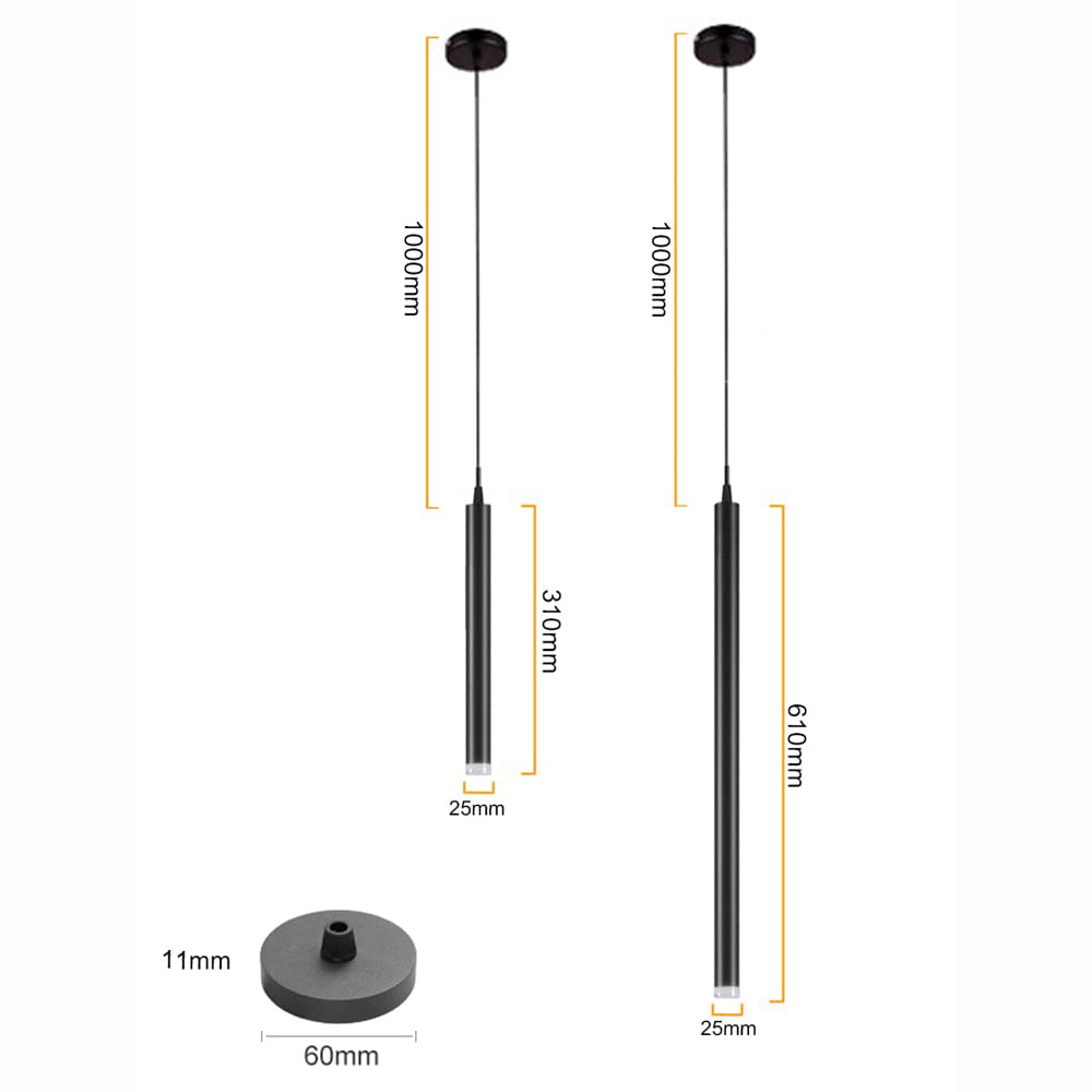 Aluminio LED Luz Luz Moderna Altura Ajustable Lámpara Suspensión Ahorro de energía Emisión de la Isla de la Cocina para Bares Corredor Dormitorios Techo Luz de Techo,Warm White,610mm