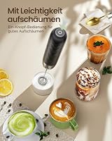Maestri House Wiederaufladbarer Milchaufschäumer,elektrischer Handschaumbereiter, abnehmbarer Schneebesen aus Edelstahl, Getränkemixer, Aufschäumer, Mini-Mixer für Matcha, Latte, LunaFro Mini – Ansicht 6