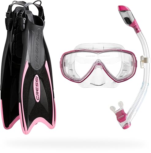 Cressi Adult Travel Snorkel Set with Mask & Fins