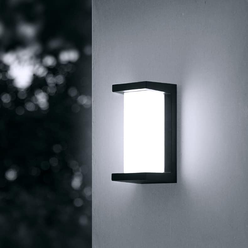 Lámparas de pared modernas para exteriores, aplique LED de 18 W, lámparas montadas en la pared, luz negra mate de aluminio para casa, IP65