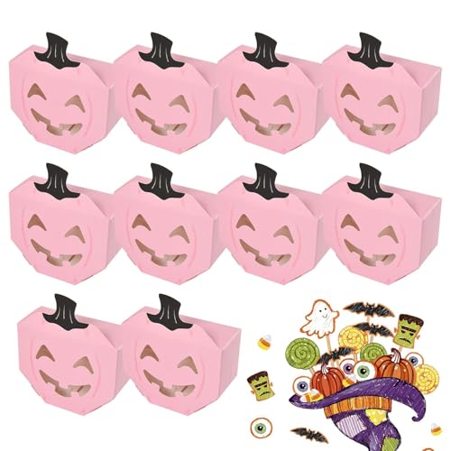 Genérico Cajas De Halloween Para Dulces - Caja de Papel de Calabaza para Almacenar Dulces,10 Piezas Contenedor de Aperitivos de Otoño Decoración Central para Food Truck, Picnic, Restaurante y Sala de