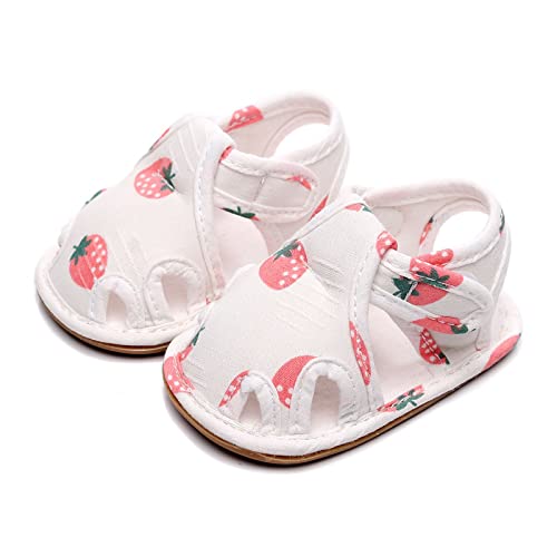 Baby Girls Fruit Strawberry First Walking Sandals Infant Toddler Lightweight Closed Toe Anti-Slip Mary Jane Shoes4