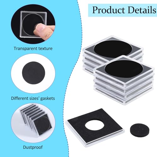20 Stück Münzhüllen Verstellbare Münzen Hüllen Münzen Sammelalbum Coin Cases Holder 20/25/30/35/40mm Münzhalter Acryl-Münzsammelhüllen Münzhüllen Münzkapseln für Sammler