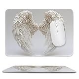 白い翼 マウスパッド小型ゲーミングマウスパッド 360 x 300 mm 厚さ3mm 人気 可愛いデザインおしゃれ キーボードパッドマウスパッドポータブル 防水 滑り止 耐久性が良いパソコンテーブルマット贈り物 f-39