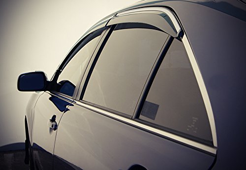 Wellvisors Window Visors Wind Deflectors Compatible With Toyota 2007-2011 Camry Sedan With Chrome Trim Rain Guards 3-847Ty009 #TOP7