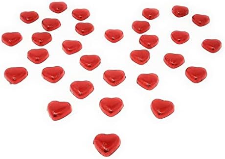 Milk Chocolate Hearts - Red Foil Wrapped Milk Chocolate Love Hearts 1kg with Thank You Card - Ideal Valentine, Birthday and Weddings Gift- Valentine 2023