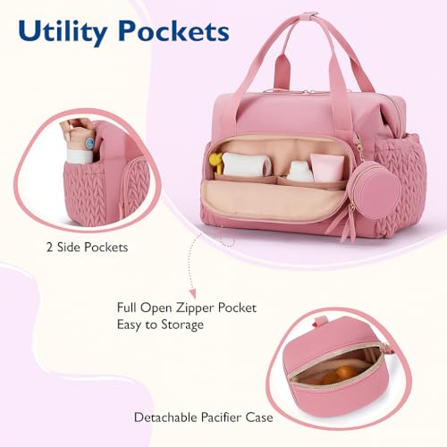 Image of Baby Diaper Bag | Diaper Bag for Mothers For Travel | Baby Bags For Mothers Carry | Baby Diaper Bag For Mother For Travelling | Lugguage Nappy Handbags with Changing Mat