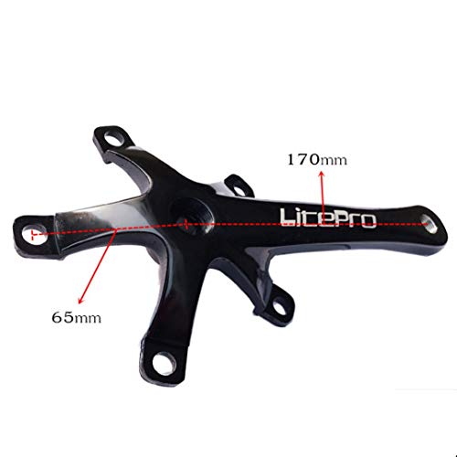 45T 47T 53T 56T 58T Single Speed Crankset Set 170Mm Crankarms 130Mm Bcd For Folding Bikes Single Speed Bikes Track Road Bicycles Fixed Gear Bicycles (58T), Black #TOP3