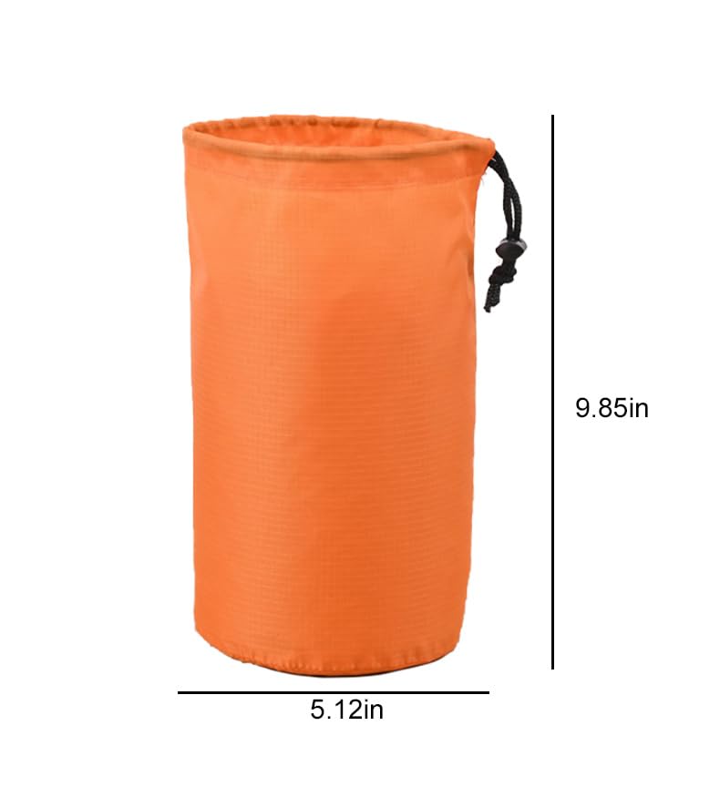 Waterproof Oxford Cloth Closure Packaging Bag Drawstring Bag,Orange(Diameter 5.12IN, height 9.85IN)3