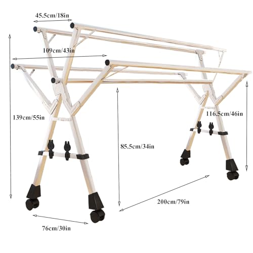 Étendoir à linge grand format intérieur extérieur réglable et pliable