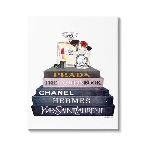 Stupell Industries Glam Fashion Book Set With Makeup Canvas Wall Art, 24 x 30, Design By Artist Amanda Greenwood