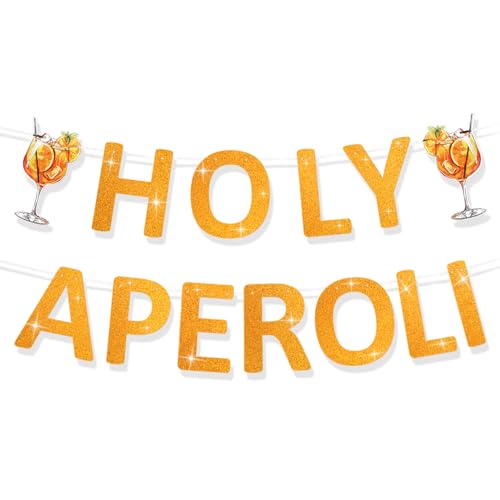 Aperol Deko Banner, Aperol Banner Girlande, Orange Glitzer Girlande, Aperol Accessoires Deko, Aperol Deko Party, Orange Banner Wand Dekoration für Geburtstag JGA Hawaii Sommer Strandparty
