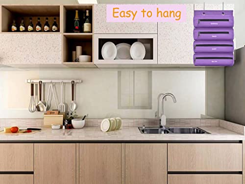 Ziplock Bag Organizer Compatible With Ziploc Gallon, Quart, Sandwich & Snack Food Storage Bag, Kitchen Plastic Bag Storage Organizer For Kitchen Rv Camper(Purple) #TOP5
