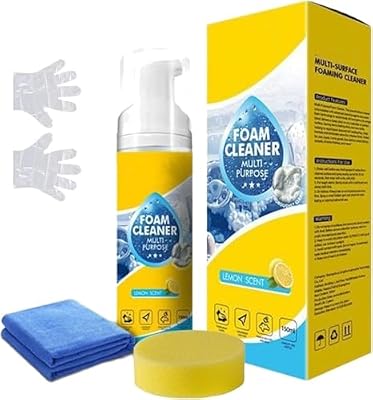 4-in-1 Multi-Enzyme Foam Cleaner 5oz, All-Purpose Deep Cleaning Spray for Car Interior, Kitchen Grea, Foam Cleaner All Purpose, Powerful & Multipurpose Car Interior 𝐅oam 𝐂leaner (150ml)