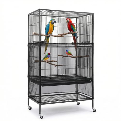 Falzqq Large Bird Cage Cover Bird Cage Seed Catcher 118