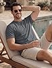 TACVASEN Mens T Shirt Breathable Moisture Wicking Short Sleeve Tshirts Solid Color Tops Cotton Henley Shirt Men UK Dark Grey 3XL #1