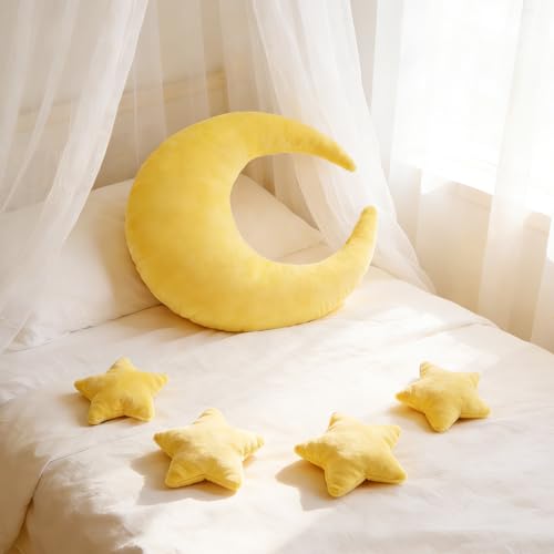 MehelloFeather Newborn Photography Props 5Pcs Baby Moon Star Pillow Set Newborn Photography Posing Pillows Adjustable Photography Props, Yellow by MehelloFeather - Image 5