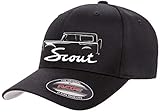 1965-71 International Scout Truck Outline Design Flexfit 6277 Athletic Baseball Fitted Hat Cap Black L/XL