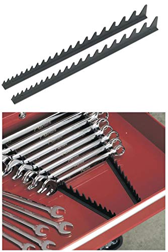 Image of 2 x Sealey Shark Teeth Spanner Rack Tool Box Shelf Holder Organizer Tray WR01
