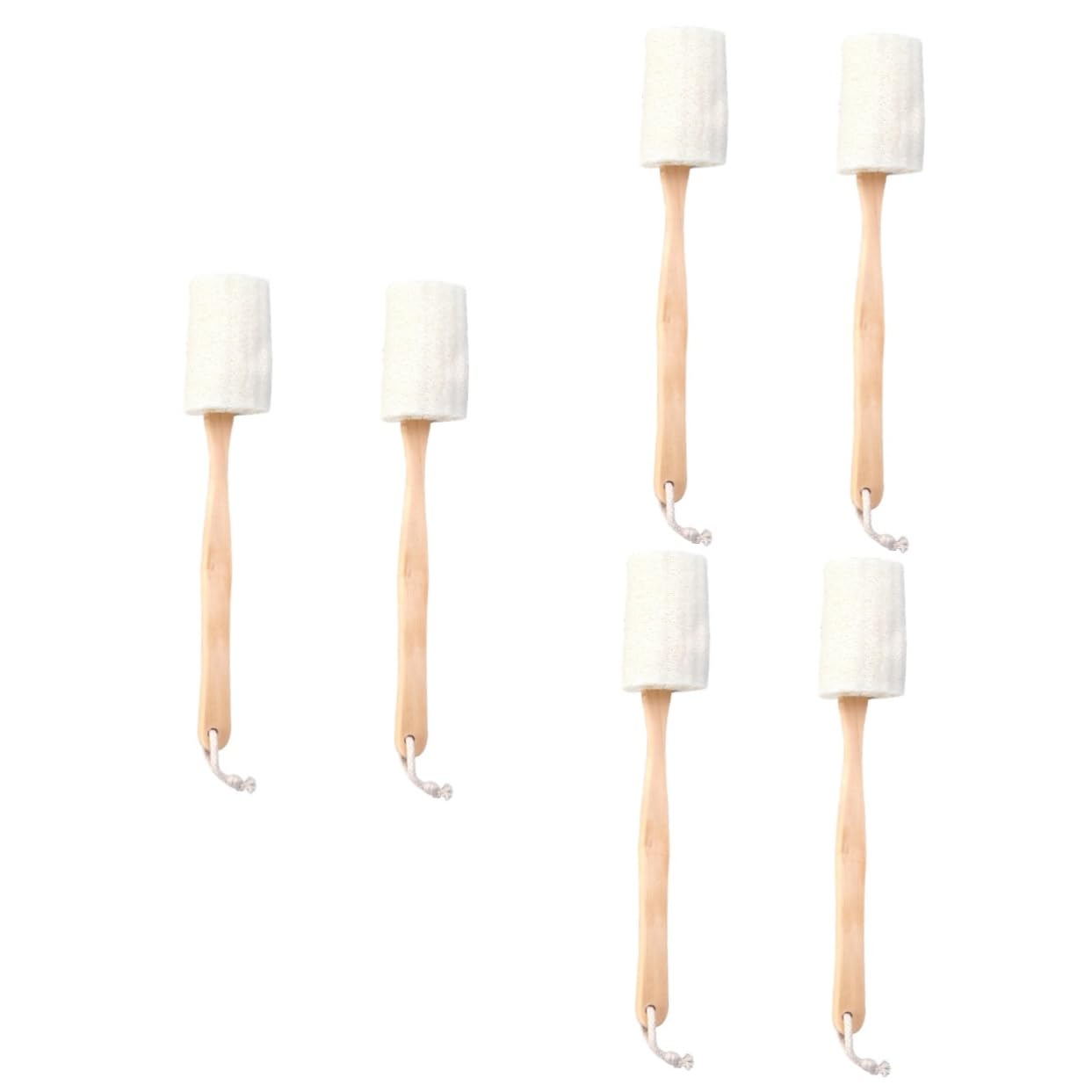 FOMIYES 3 Set di Spazzole per Il Corpo con Manico in Legno Spugna Esfoliante Naturale Spazzola per Scrub Completo del Corpo Spazzola per da Bagno 2 Pezzi*3