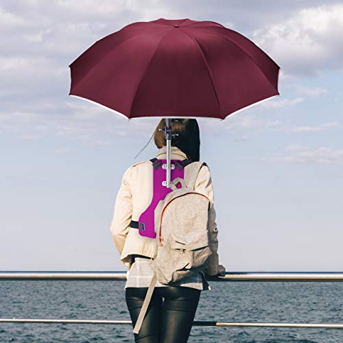 Primo Supply Wearable Hands-Free Umbrella Sun Rain Blocker Fishing Outdoor Use Running Jogging Canoeing Kayaking Shade and UV Sunburn | Red - Thumbnail 7