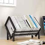 Small Desktop Bookshelf Small Desk Bookcase Mini Bookshelf for Books Magazine CD in Study Room Bedroom Office Dorm Black