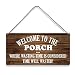 Country Style Wall Art Farmhouse Welcome to the Porch Wooden Signs Rustic Hanging Wall Plaque Sign Home Porch Outdoor Decor Present