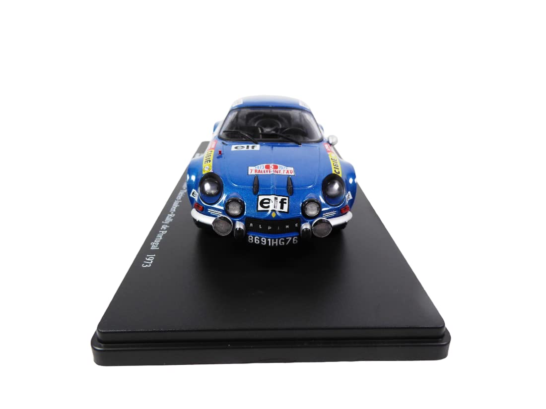 OPO 10 Voiture Miniature reproduite à l'échelle 1/24 Compatible pour Alpine Renault A110 1800 THERIER - Rally de Portugal 1973 - RVQ15