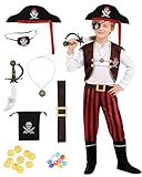 Dtiaagto Piratenkostüm für Kinder, Piratenoutfit Set für Kleinkinder...
