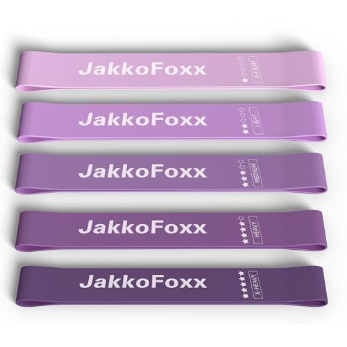 Resistance Loop Exercise Bands, Resistance Bands Exercise Bands for Home Fitness, Stretching, Strength Training, Physical Therapy,Elastic Workout Bands for Women Men Kids, Set of 5 (Purples)