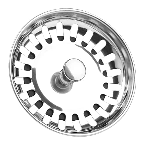 Tapón fregadero de cocina, colador de fregadero de acero inoxidable, tapón de fregadero para cocina y cuarto de baño, tapón desviador agujero, colador (diámetro 78 mm) Cover