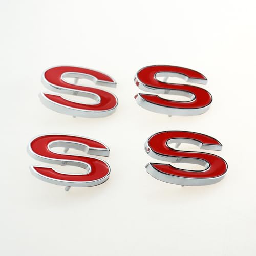 Image of 6Pcs Set SS 454 Fender Emblem 3D Tape Badge Sticker Nameplate Letter Replacement for 1970 1971 1972 El Camino Malibu (Red Black)