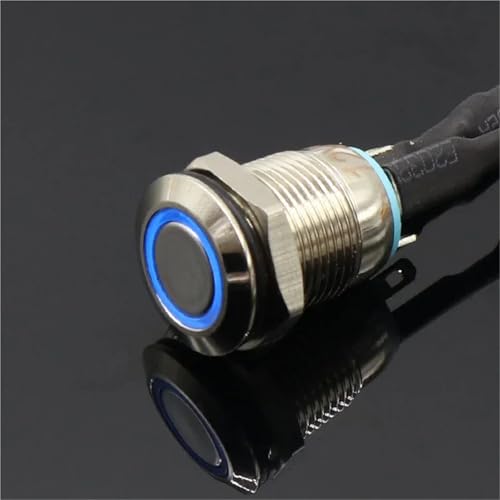 Interruptor de botón de 12mm momentáneo e iluminado con LED verde 2