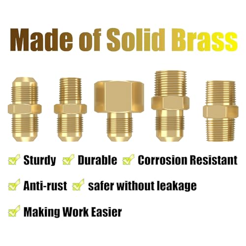 20Ft High Pressure Braided Propane Hose Extension with Fittings -Conversion Coupling includes 3/8" Flare to 1/2" Female NPT, 1/4" Male NPT, 3/8" Ball Valve Switch for BBQ Grill, Fire Pit Heater