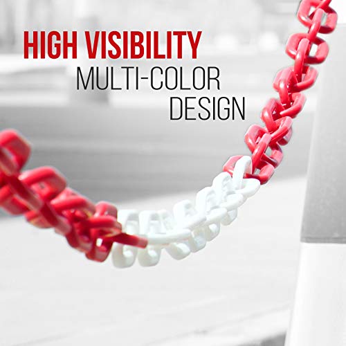 Pyle Safety Chain Barrier Plastic Links - 82' Ft Caution Security Chain Link Barriers Crowd Control, Door Driveway Garage Kids Safety Blocker, - Pyle Pchn31 (6Mm) , Black #TOP4