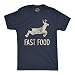 Mens Fast Food T Shirt Funny Deer Hunting Season Novelty Graphic Tee Funny T Shirts Cool Hunting Short Sleeve Novelty Tees for Guys Navy - L