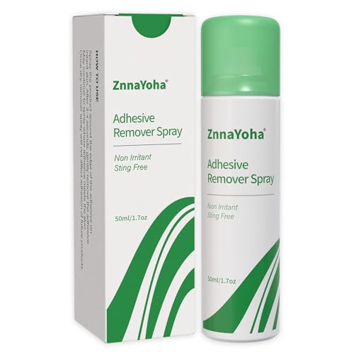 ZnnaYoha Adhesive Remover Spray, Ideal for Ostomy Patients, Sensitive Skin and Bandage Removal, 1.7oz/ 50ml