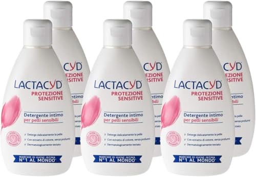 Lactacyd Protección Sensitive – Limpiador de higiene íntima indicado para pieles sensibles, con ácido láctico biotecnológico y extracto de algodón, paquete de 6 piezas (6 x 300 ml) - imagen 2