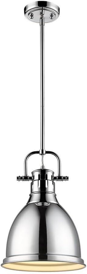 Golden Lighting 3604-S AB Duncan Small Pendant, 8.875" L x 8.875" W x 14.25" H, Aged Brass with Aged Brass Shade