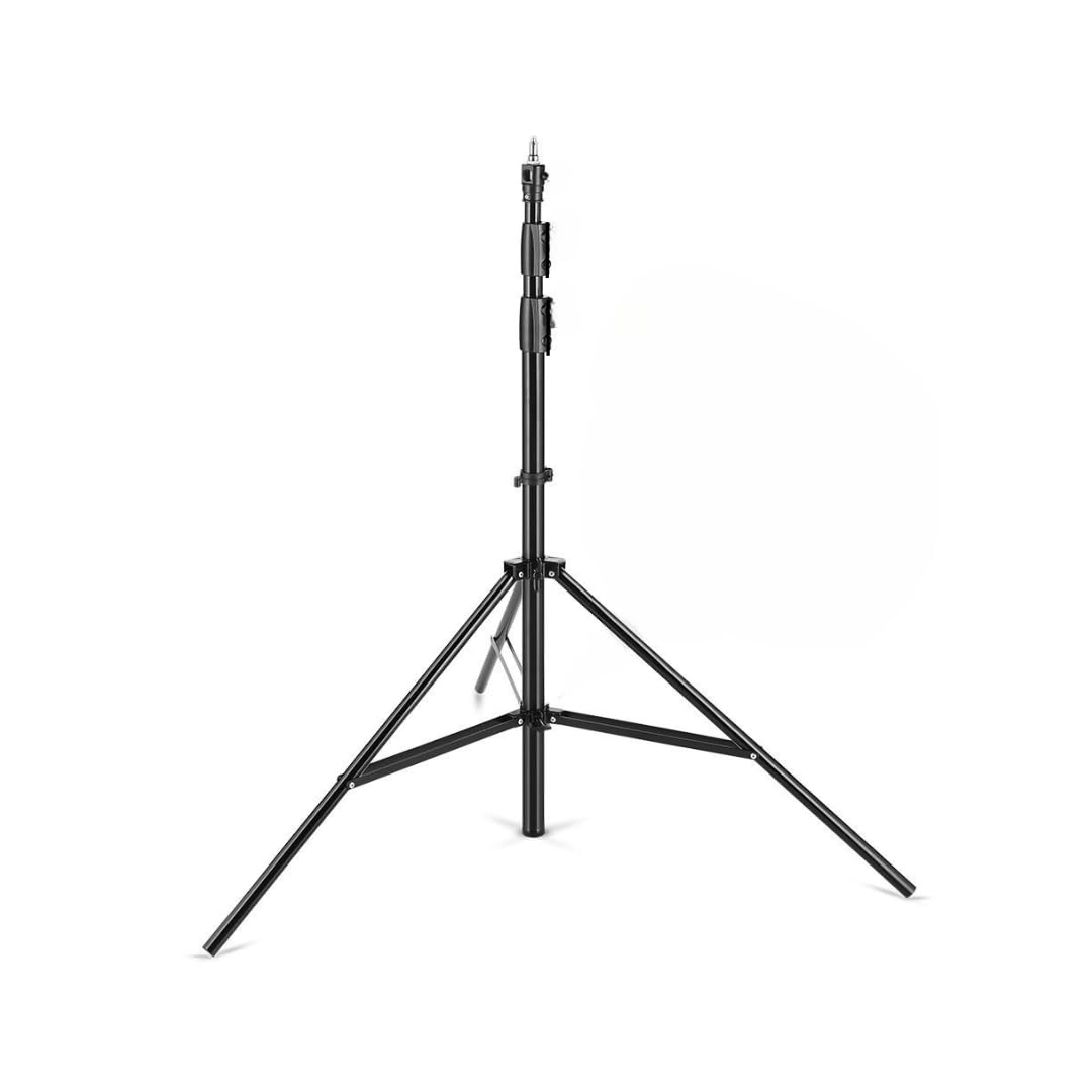 DigioCraft 9 Feet Heavy-Duty Adjustable Teleprompter Light Stand – Portable Aluminum Alloy Tripod for Studio Lighting, Video, Photography, Softbox, LED Panels, and Ring Lights-image-1