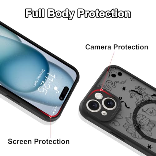 Coque iPhone 15 Plus MagSafe rigide noire anti-traces