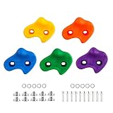 5 Stück Klettersteine Klettergriffe Kinder Set Bunt Kletterwand Griffe inklusive Befestigungsmaterial Belastbar bis 200 kg für Indoor Outdoor Spielplatz