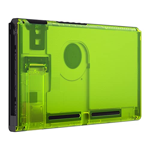 eXtremeRate Clear Lime Green Console Back Plate DIY Replacement Housing Shell Case for Nintendo Switch Console with Kickstand – Console NOT Included