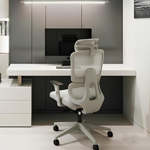 Image of Bezomè Maestro Ergonomic Office Chairs for Home - 3D Adjustable Pu Armrests & Lumbar Support | Computer Chairs for Home with Breathable Mesh | Multi-Lock Tilt System for Long Hours Sitting (Grey)