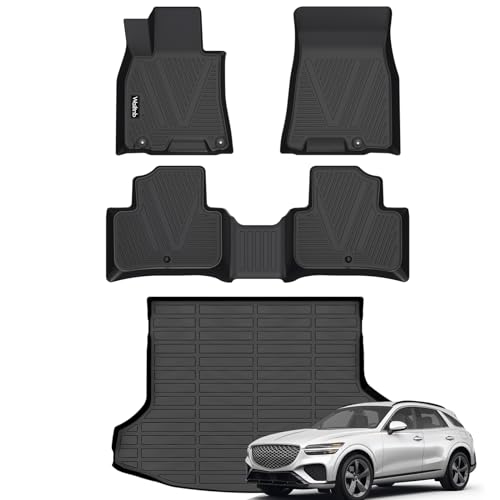 Wailtnb-Car Floor Mats & Cargo Liner Custom for 2022-2026 Genesis GV70 (Not for EV) Durable All Weather Protection Floor Liner Full Set GV70 Accessories Black