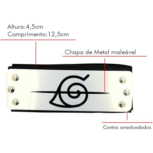 1 Bandana Vila Da Folha Minato + Faixa Akatsuki Renegada Sasuke Anime Naruto