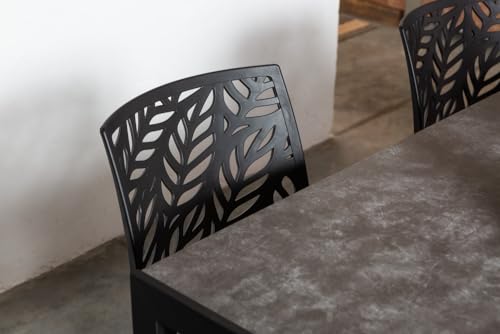 Miniatura 4 de Sillas De Polipropileno Con Fibra De Vidrio, Apilables, Para Interior, Cocina O Comedor, Para Exterior Y Jardín, Sillas De Bar Y Restaurante, Diseño Dafne 2 Sillas, Antracita