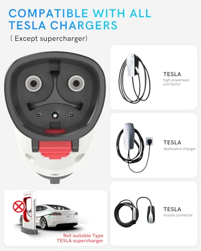 Image of EV Charger Adapter for Tesla to J1772, Up to 60A 250V, IP65, NACS to J1772 Adapter, J1772 EV Charging Adapter Compatible with Tesla Wall Connector /Tesla Destination /Mobile Charger (for J1772 EVs Only)